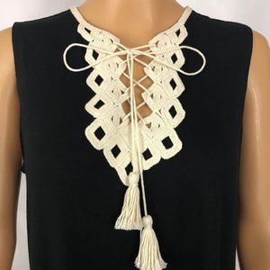 Max Studio Embroidered Neckline Dress